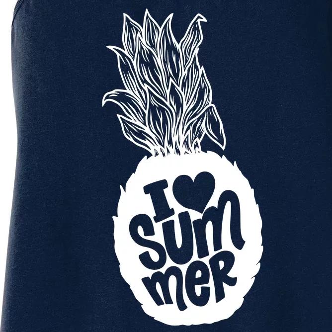 I Heart (Love) Summer Pineapple Women's Racerback Tank