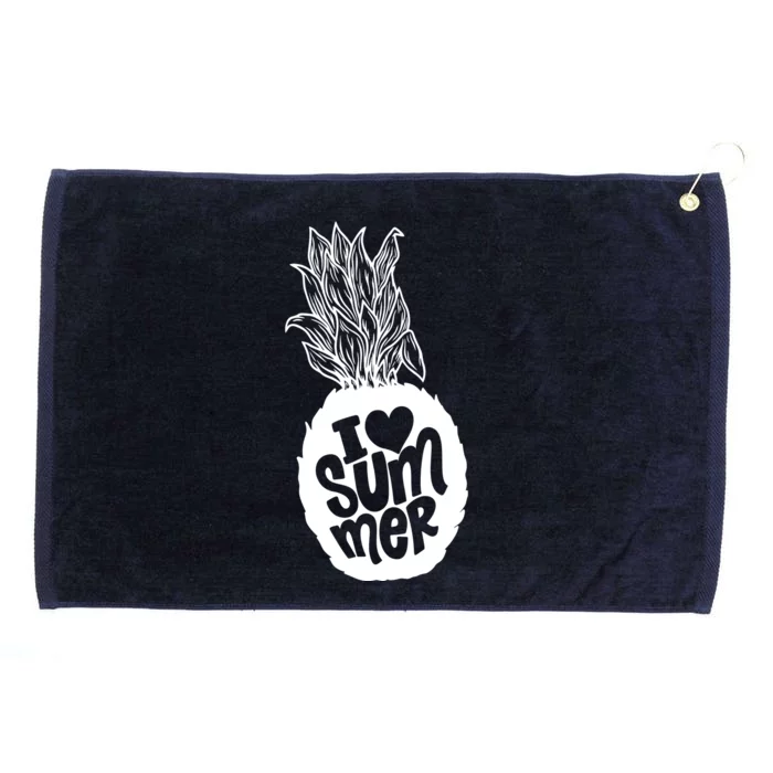 I Heart (Love) Summer Pineapple Grommeted Golf Towel