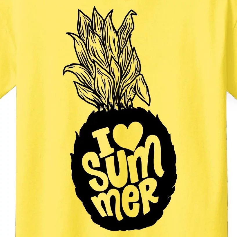 I Heart (Love) Summer Pineapple Kids T-Shirt