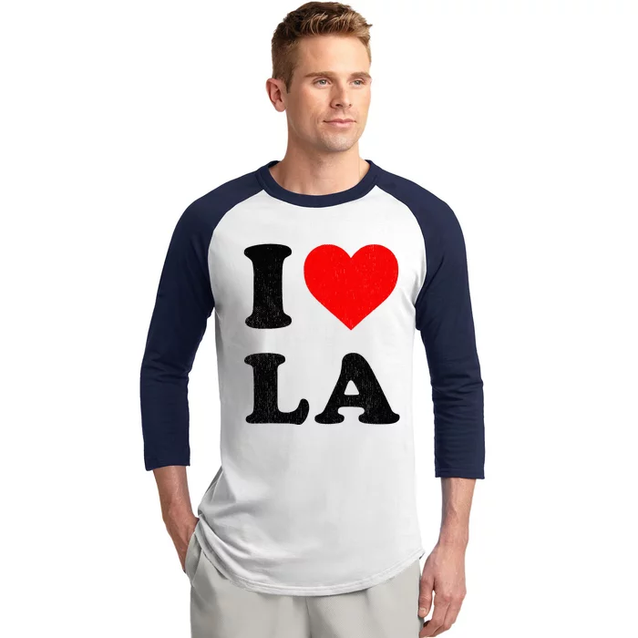 I Heart La Souvenir I Love Los Angeles Baseball Sleeve Shirt