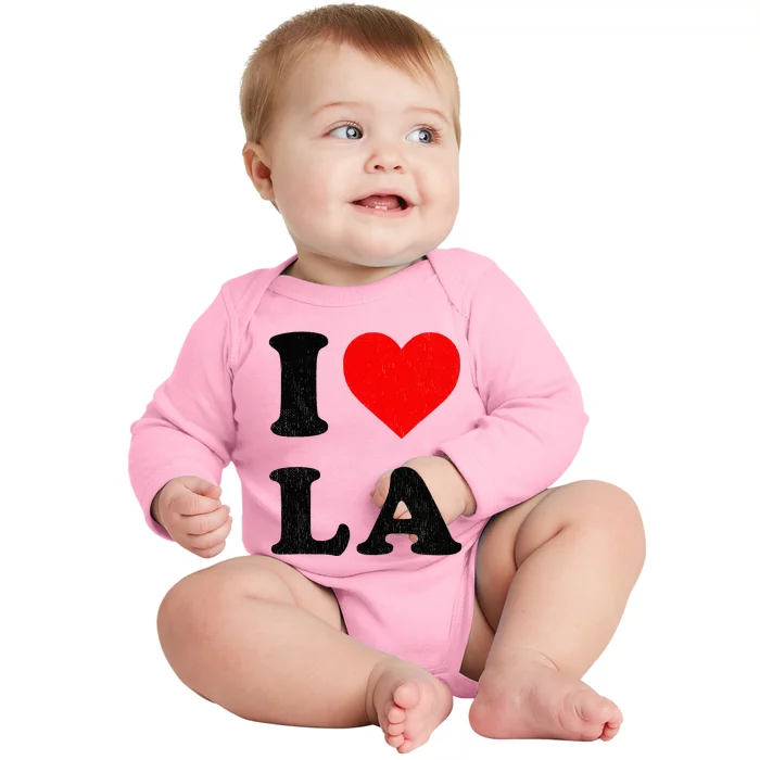 I Heart La Souvenir I Love Los Angeles Baby Long Sleeve Bodysuit