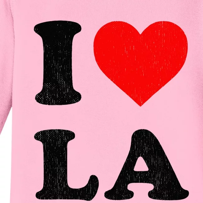 I Heart La Souvenir I Love Los Angeles Baby Long Sleeve Bodysuit