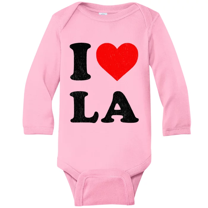 I Heart La Souvenir I Love Los Angeles Baby Long Sleeve Bodysuit