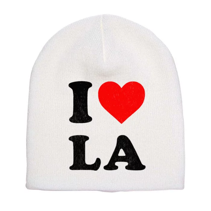 I Heart La Souvenir I Love Los Angeles Short Acrylic Beanie