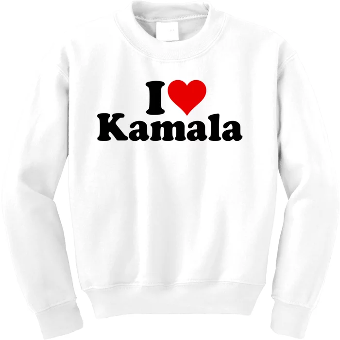 I Heart Love Kamala Harris Kids Sweatshirt