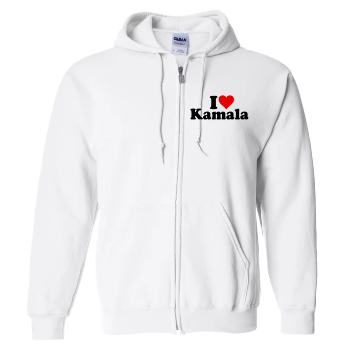 I Heart Love Kamala Harris Full Zip Hoodie