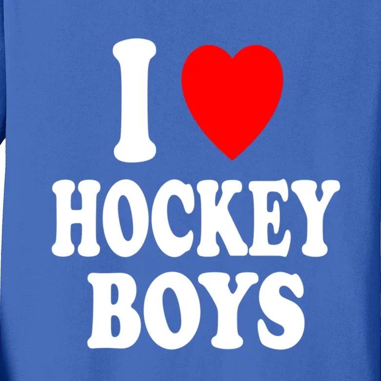 I Heart (Love) Hockey Skating Ice Attraction Hot Sexy Gift Kids Long Sleeve Shirt