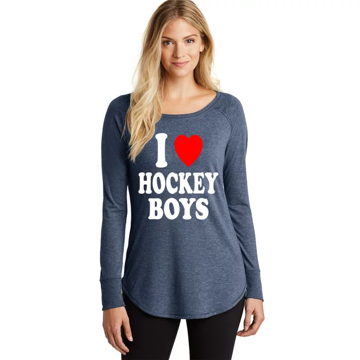 I Heart (Love) Hockey Skating Ice Attraction Hot Sexy Gift Women's Perfect Tri Tunic Long Sleeve Shirt