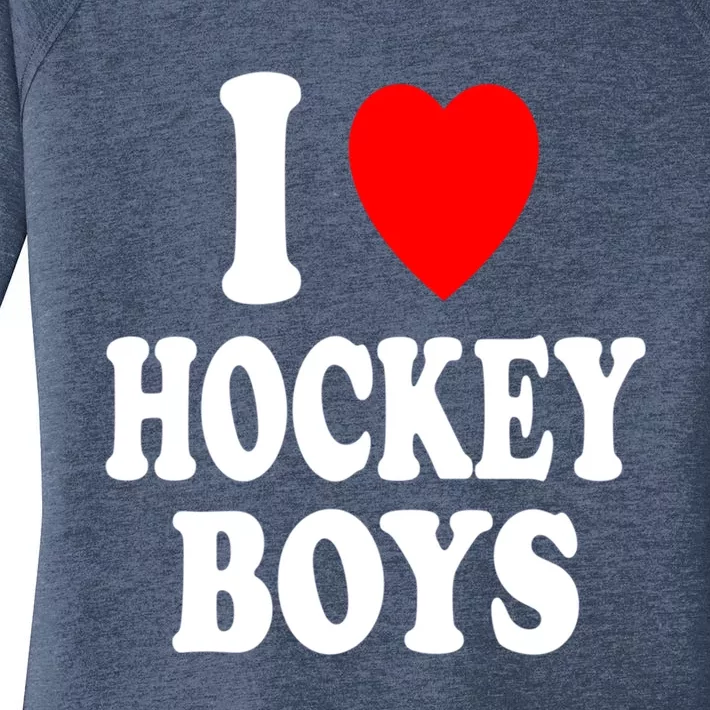 I Heart (Love) Hockey Skating Ice Attraction Hot Sexy Gift Women's Perfect Tri Tunic Long Sleeve Shirt