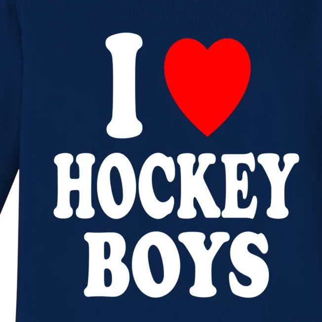 I Heart (Love) Hockey Skating Ice Attraction Hot Sexy Gift Baby Long Sleeve Bodysuit