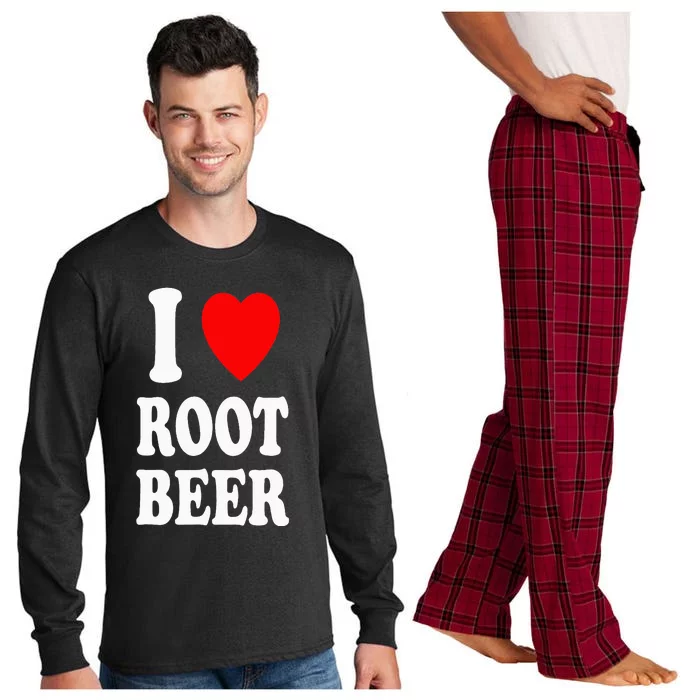 I Heart (Love) Root Beer Favorite Soda Soft Drink Float Long Sleeve Pajama Set