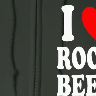 I Heart (Love) Root Beer Favorite Soda Soft Drink Float Full Zip Hoodie