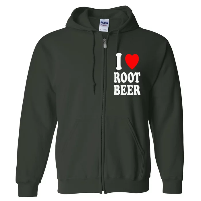 I Heart (Love) Root Beer Favorite Soda Soft Drink Float Full Zip Hoodie