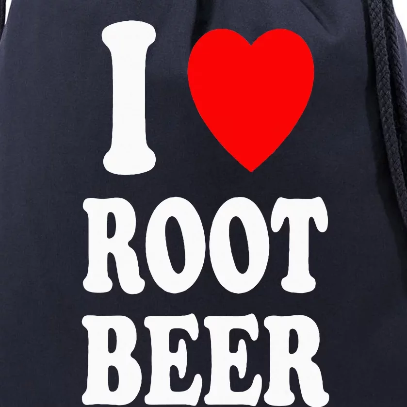 I Heart (Love) Root Beer Favorite Soda Soft Drink Float Drawstring Bag