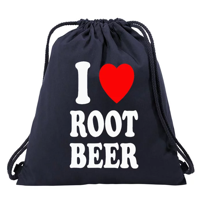 I Heart (Love) Root Beer Favorite Soda Soft Drink Float Drawstring Bag