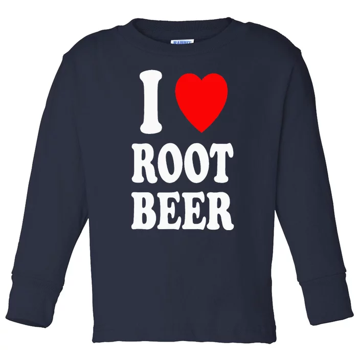 I Heart (Love) Root Beer Favorite Soda Soft Drink Float Toddler Long Sleeve Shirt