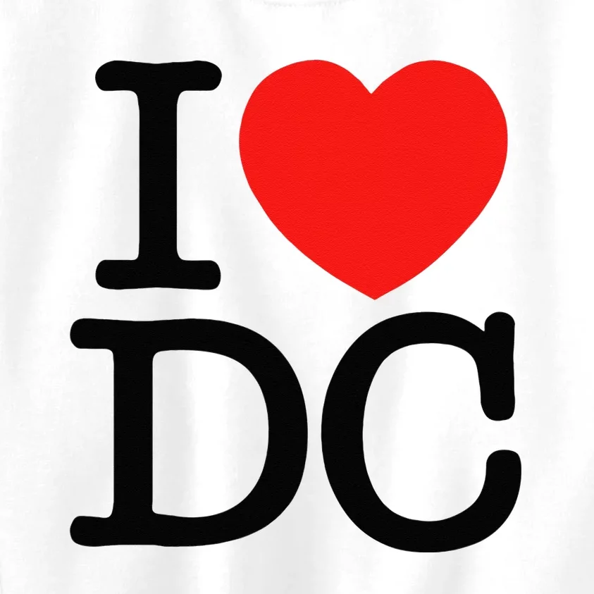 I Heart Love Washington WA DC Classic Font Kids Sweatshirt