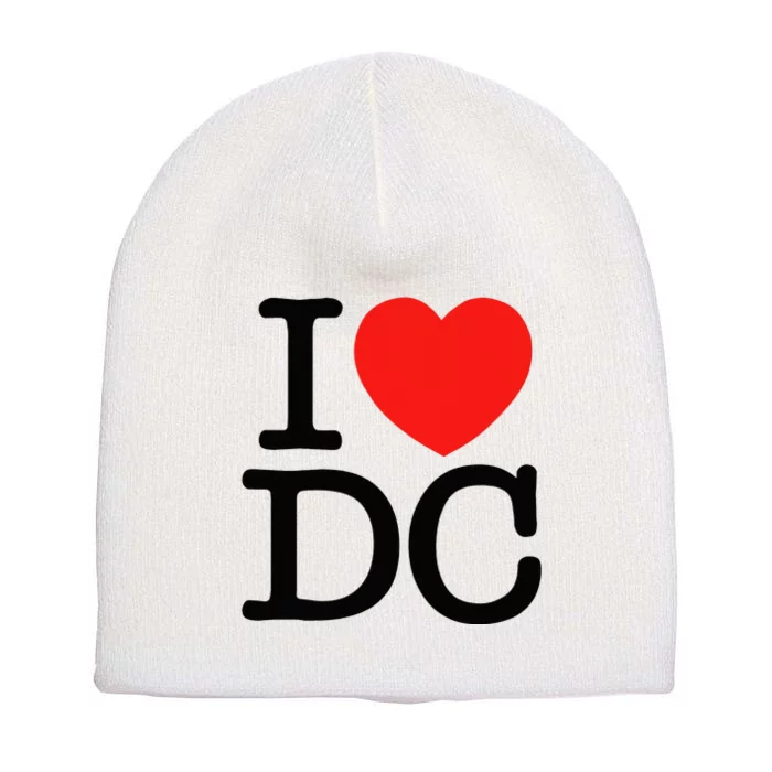 I Heart Love Washington WA DC Classic Font Short Acrylic Beanie