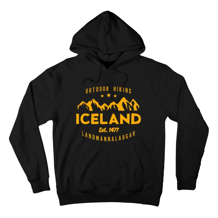 Iceland Hiking Landmannalaugar Est. 1477 Hoodie