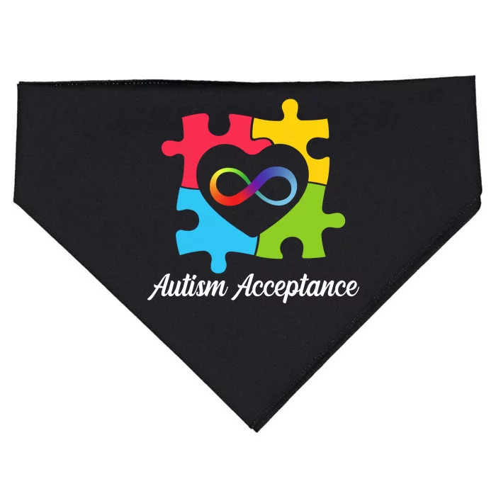 Infinity Heart Love Autism Awareness Acceptance USA-Made Doggie Bandana