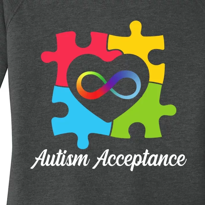 Infinity Heart Love Autism Awareness Acceptance Women's Perfect Tri Tunic Long Sleeve Shirt