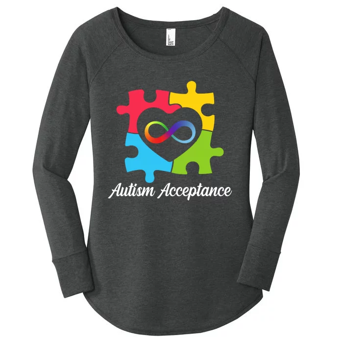 Infinity Heart Love Autism Awareness Acceptance Women's Perfect Tri Tunic Long Sleeve Shirt