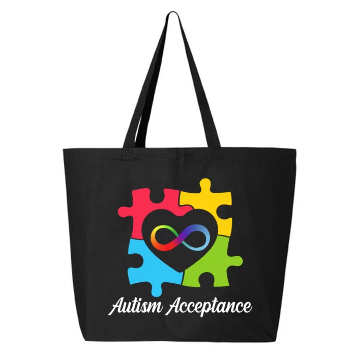 Infinity Heart Love Autism Awareness Acceptance 25L Jumbo Tote