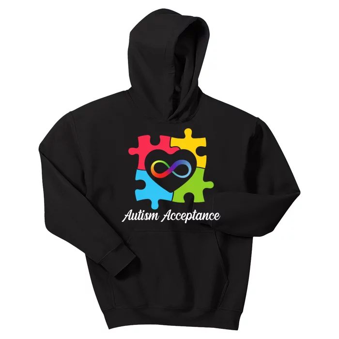 Infinity Heart Love Autism Awareness Acceptance Kids Hoodie