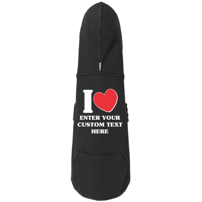 I Heart Love Custom Text Personalize Doggie 3-End Fleece Hoodie