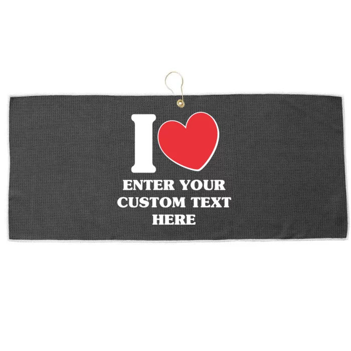 I Heart Love Custom Text Personalize Large Microfiber Waffle Golf Towel