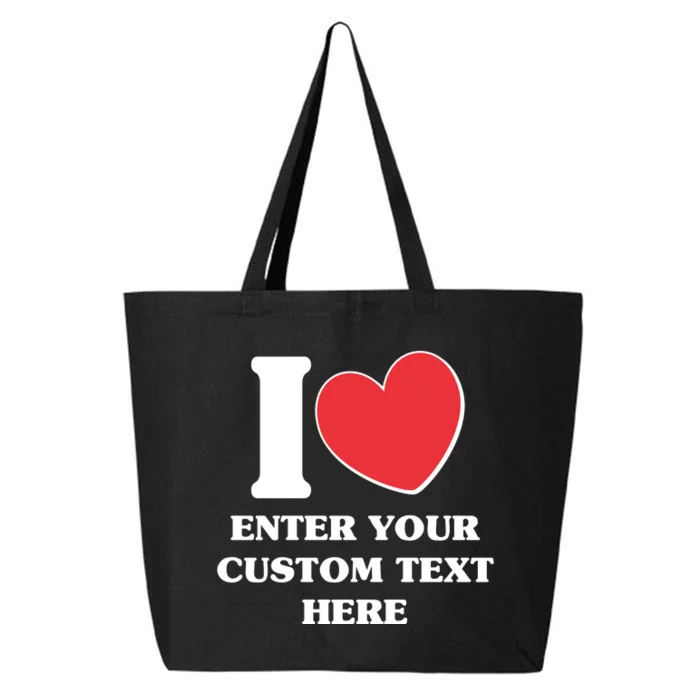 I Heart Love Custom Text Personalize 25L Jumbo Tote