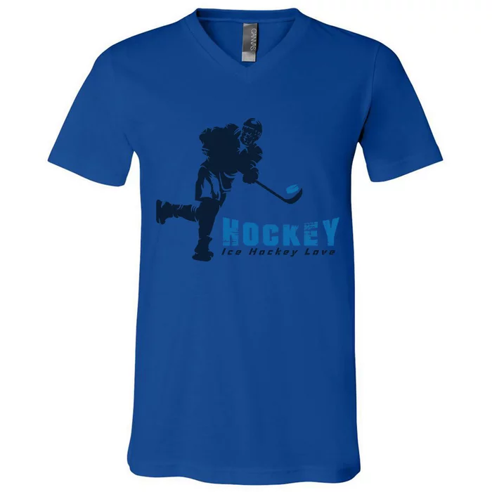 Ice Hockey Love Arena Design Meaningful Gift V-Neck T-Shirt