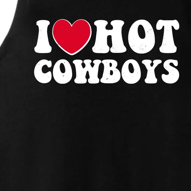 I Heart Love Hot Cowboys Ladies Tri-Blend Wicking Tank