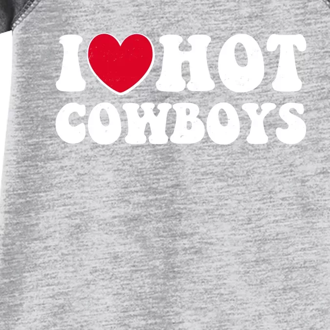 I Heart Love Hot Cowboys Infant Baby Jersey Bodysuit