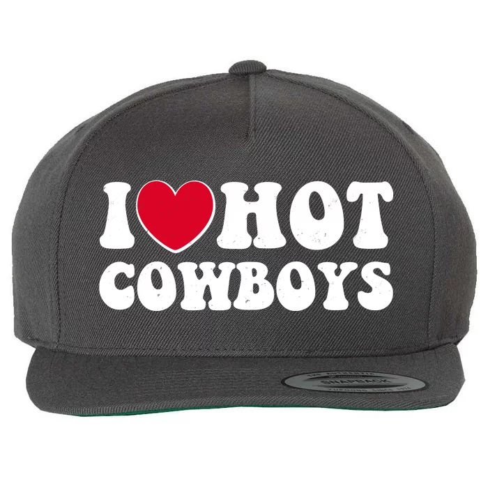 I Heart Love Hot Cowboys Wool Snapback Cap