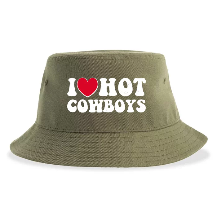 I Heart Love Hot Cowboys Sustainable Bucket Hat