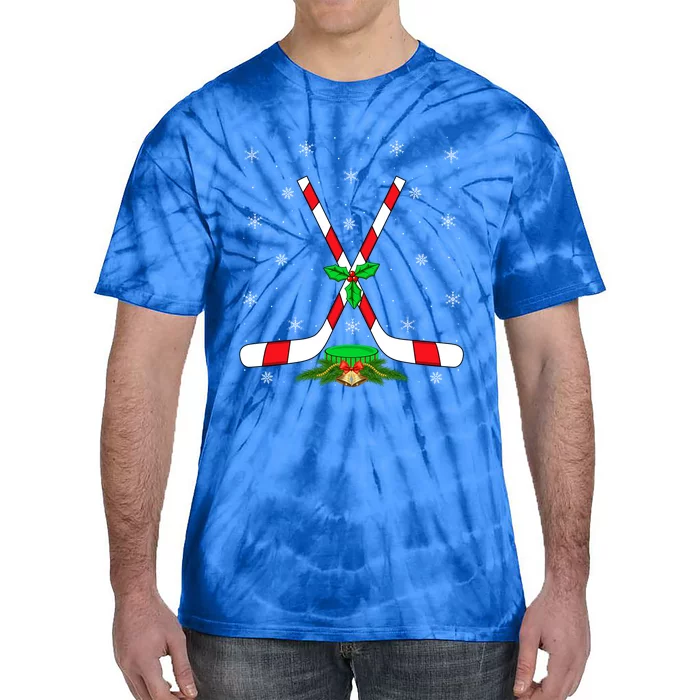 Ice Hockey Lover Xmas Lighting Santa Ice Hockey Christmas Meaningful Gift Tie-Dye T-Shirt