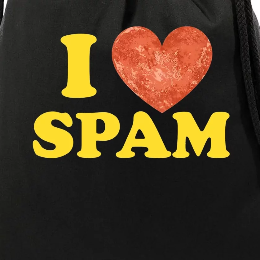 I Heart Love Spam Canned Cooked Pork Food Lover Spam Drawstring Bag