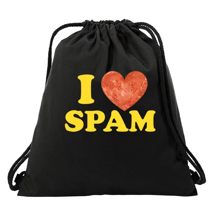 I Heart Love Spam Canned Cooked Pork Food Lover Spam Drawstring Bag