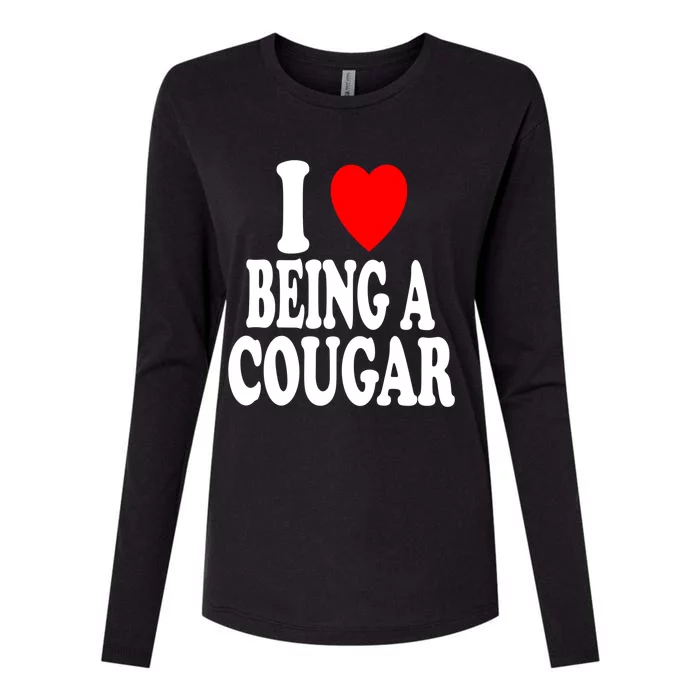 I Heart (Love) Being A Cougar Hot Older Gift Womens Cotton Relaxed Long Sleeve T-Shirt