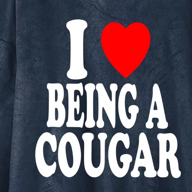 I Heart (Love) Being A Cougar Hot Older Gift Hooded Wearable Blanket