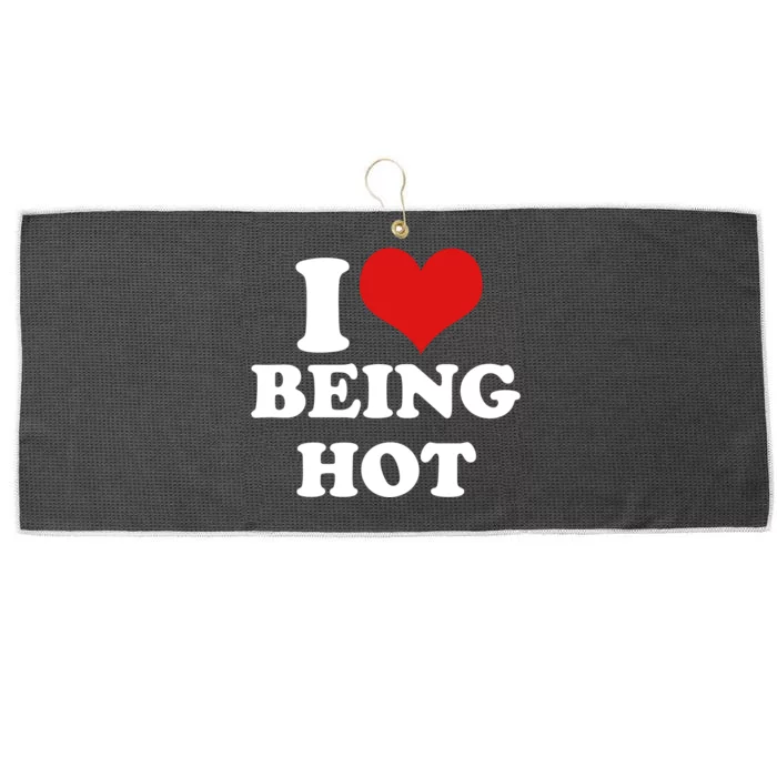 I Heart Love Being Hot Funny Meme Large Microfiber Waffle Golf Towel