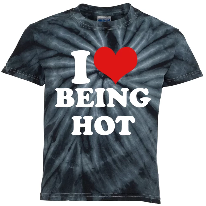 I Heart Love Being Hot Funny Meme Kids Tie-Dye T-Shirt