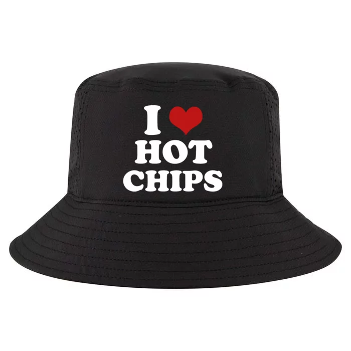 I Heart Love Hot Chips Funny 2000s Celebrity Inspired Meme Cool Comfort Performance Bucket Hat