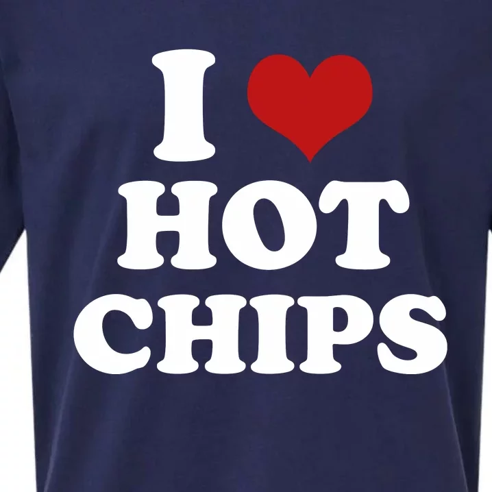 I Heart Love Hot Chips Funny 2000s Celebrity Inspired Meme Sueded Cloud Jersey T-Shirt