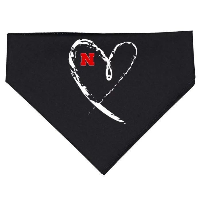 I Heart Love Nebraska Football USA-Made Doggie Bandana