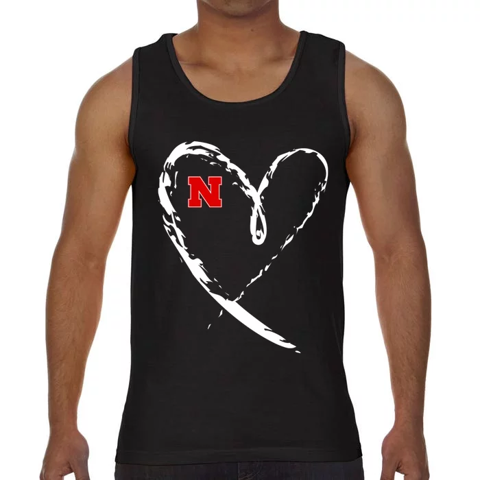 I Heart Love Nebraska Football Comfort Colors® Tank Top