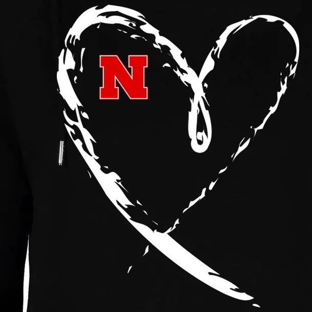 I Heart Love Nebraska Football Womens Funnel Neck Pullover Hood