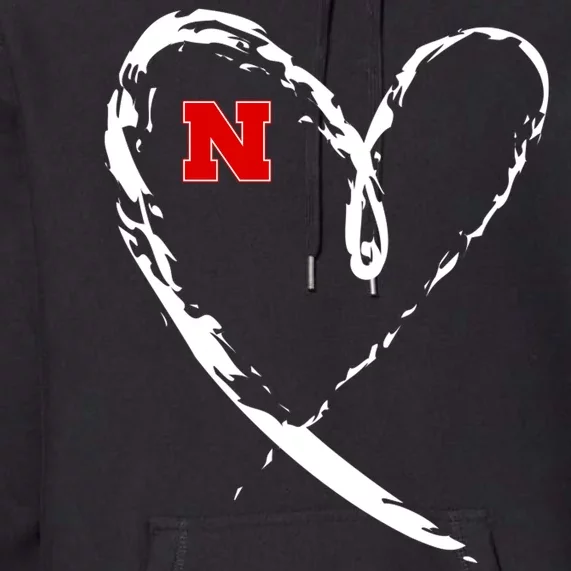 I Heart Love Nebraska Football Premium Hoodie