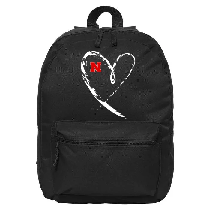 I Heart Love Nebraska Football 16 in Basic Backpack